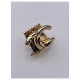Chanel-CHANEL original CC turnlock Gold clasp-Golden