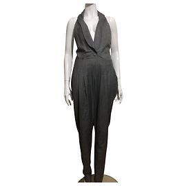 Temperley London Temperley tuxedo jumpsuit from wool silk lined Grey