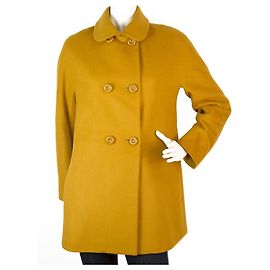 Manteau de style évasé Lanvin jaune moutarde boutonné devant au-dessus du genou Moutarde