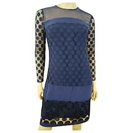 Diane Von Furstenberg-DvF Enny lace dress silk lined-Blue