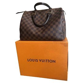 Louis Vuitton Speedy 30 Handtasche Dunkelbraun Leder Dunkelbraun