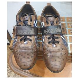 Just Cavalli-Just Cavalli animalier sneakers shoes-Brown
