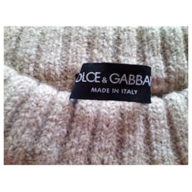 Dolce & Gabbana-DOLCE & GABBANA BEIGE KNIT CARDIGAN-Beige