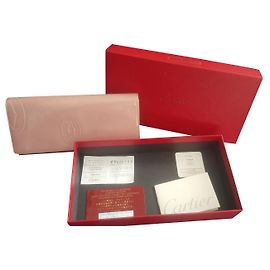 Carteira Cartier de couro rosa Rosa