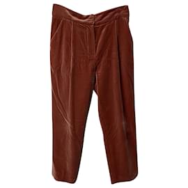 Brunello Cucinelli-Pantalones cortos de pernera recta en terciopelo rosa de Brunello Cucinelli-Rosa