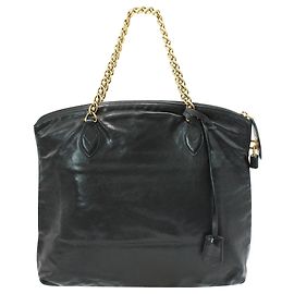 Louis Vuitton Schwarze Lockit Tote aus Leder mit goldener Kette Herbst/Winter 2013 Schwarz