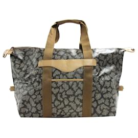 Yves Saint Laurent Sac de sport en PVC imprimé gris YSL Marron Beige Gris