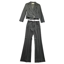 Conjunto de calça e casaco Valentino preto de lã Preto