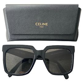 Céline Oversized Sonnenbrille Schwarz Schwarz