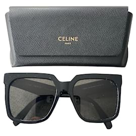 Céline Oversized Polarised Sunglasses Black Black