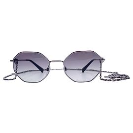 Sonnenbrille 2021 neuer achteckiger Valentino Gunmetal Anthrazitgrau