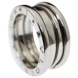 Bulgari Bvlgari B.Zéro1 18K or blanc 3 Taille de l'anneau de bande 53 Quincaillerie en or argenté Bijouterie dorée