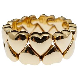 cartier 18 Karat Yellow Gold lined Coeur's Heart Band Ring Gold hardware