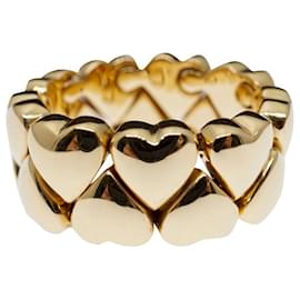 Cartier-cartier 18 Karat Yellow Gold lined Coeur's Heart Band Ring-Gold hardware