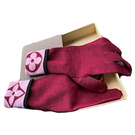 Louis Vuitton-Gloves-Pink,Dark red