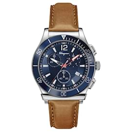Salvatore Ferragamo-Ferragamo 1898 Sport Strap Watch-Metallic