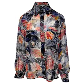 Chanel-Chanel Vintage Autumn Leaves Shirt in Multicolor Silk-Multiple colors
