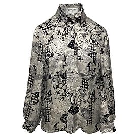 Chanel Vintage Floral Blouse in Multicolor Silk Multiple colors