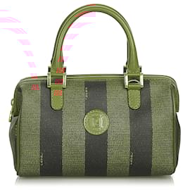 Fendi-Sac Boston Fendi Pequin Boston-Marron,Noir