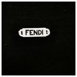 Fendi-Fendi Black Monster Wool Scarf-Black