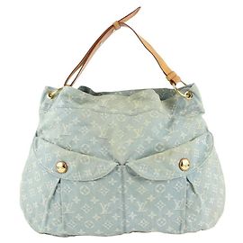 Louis Vuitton Hellblauer Monogram Denim Daily GM Artsy Hobo Delightful Andere