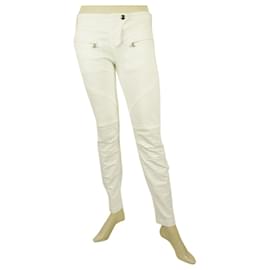Dondup-Dondup pantalones de mezclilla ajustados blancos pantalones de algodón pantalones sz 27 Código 3844432-Blanco