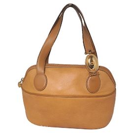 Dior Handbag Mustard Yellow Grained Leather Mustard