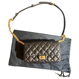 Sac Chanel 2.55 Banane Noir Cuir Noir