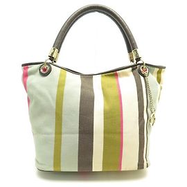 SAC A MAIN LANCEL FRENCH FLAIR A05323 CABAS EN TOILE MULTICOLORE HAND BAG Multicolore