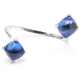 BACCARAT MEDICIS YOU & ME PULSEIRA DE PRATA E CRISTAL AZUL + CAIXA Prata
