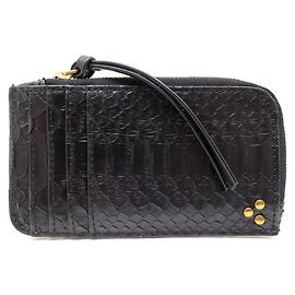 NEUER KARTENHALTER JEROME DREYFUSS CLYDE SCHWARZES PYTHON-LEDER NEUER KARTENHALTER Schwarz