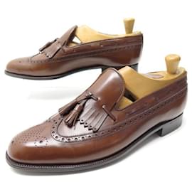 JM Weston-JM WESTON SHOES MOCCASINS pompom FLORAL TIP 115 9.5E 43.5 Brown-Brown