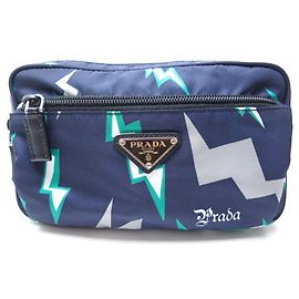 Prada MARSUPIO PRADE 2VL977 BORSA MARSUPIO THUNDER TELA LUCI Blu