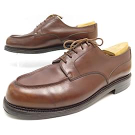 JM Weston-JM WESTON GOLF DERBY SHOES 8.5D 42.5 BROWN LEATHER + SLEEVES SHOES-Brown