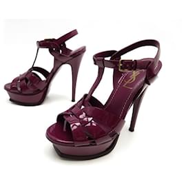 Saint Laurent-YVES SAINT LAURENT TRIBUTE SHOES 193098 T SANDALS 35 PATENT LEATHER SHOES-Other