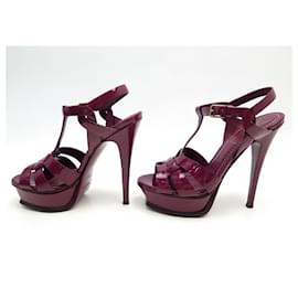 Saint Laurent-YVES SAINT LAURENT TRIBUTE SHOES 193098 T SANDALS 35 PATENT LEATHER SHOES-Other