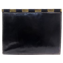 Hermès VINTAGE SOUS MAIN DE BUREAU HERMES DUPRE-LAFON 1940 1950 CUIR BOX DESKTOP OFFICE Noir