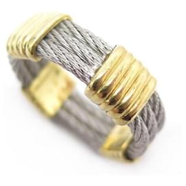 Fred-VINTAGE FRED FORCE RING 10 taille 53 In gold and steel 6 GR STEEL AND GOLD RING-Silvery