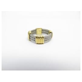 Fred-VINTAGE FRED FORCE RING 10 taille 53 In gold and steel 6 GR STEEL AND GOLD RING-Silvery