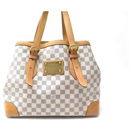 BOLSA DE MÃO LOUIS VUITTON HAMPSTEAD GM EM LONA AZUR DAMIER Bege