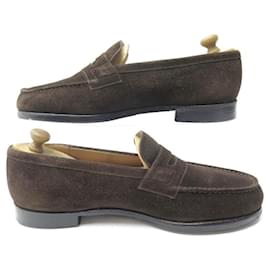 JM Weston-JM WESTON LOAFERS 180 8D 42 BROWN VELVET SUEDE SHOES-Brown