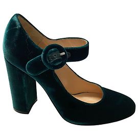 Gianvito Rossi Gianvito Rosi Lorraine Mary Jane Pumps aus grünem Samt Grün