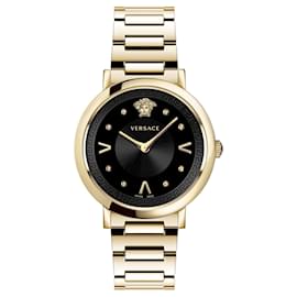 Versace-Pop Chic Stainless Steel Watch-Golden,Metallic