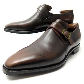 CORTHAY ARCA SHOES 9 43 SAPATOS DE FIVELAS DE COURO MARROM Marrom
