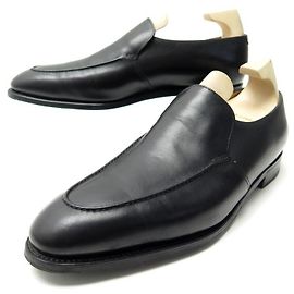 SCARPE JOHN LOBB EVESHAM 8E 42 SCARPE MOCASSINO IN PELLE NERA Nero