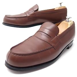 JM Weston-NEW JM WESTON LOAFERS 180 9.5b 43.5 FINE BROWN LEATHER SHOES-Brown