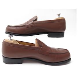 JM Weston-NEW JM WESTON LOAFERS 180 9.5b 43.5 FINE BROWN LEATHER SHOES-Brown