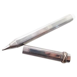 CARTIER TRINITY PENNA A SFERA IN METALLO ARGENTO + SCATOLA ROLLER ARGENTO Argento