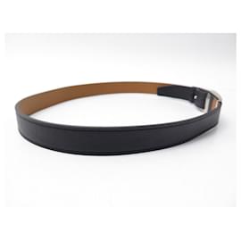 Hermès-NOVO HERMES BELT AÇO FIVEL TAMANHO DA PALLADIA 75 Couro preto 25mm mm-Preto