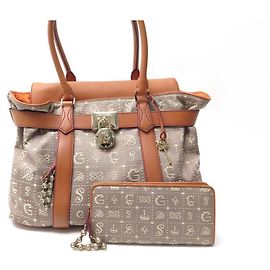 LANCEL DALICHIC HANDBAG + DALIFAB CANVAS DALIGRAMME BAG Brown